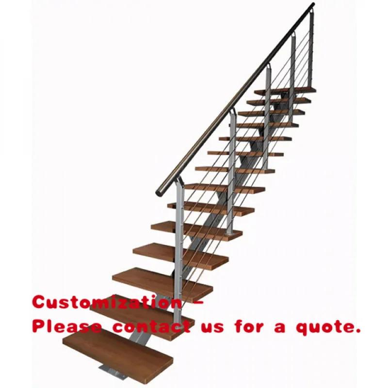 custom.High Quality Indoor Floating Staircase Solid Wood Designs