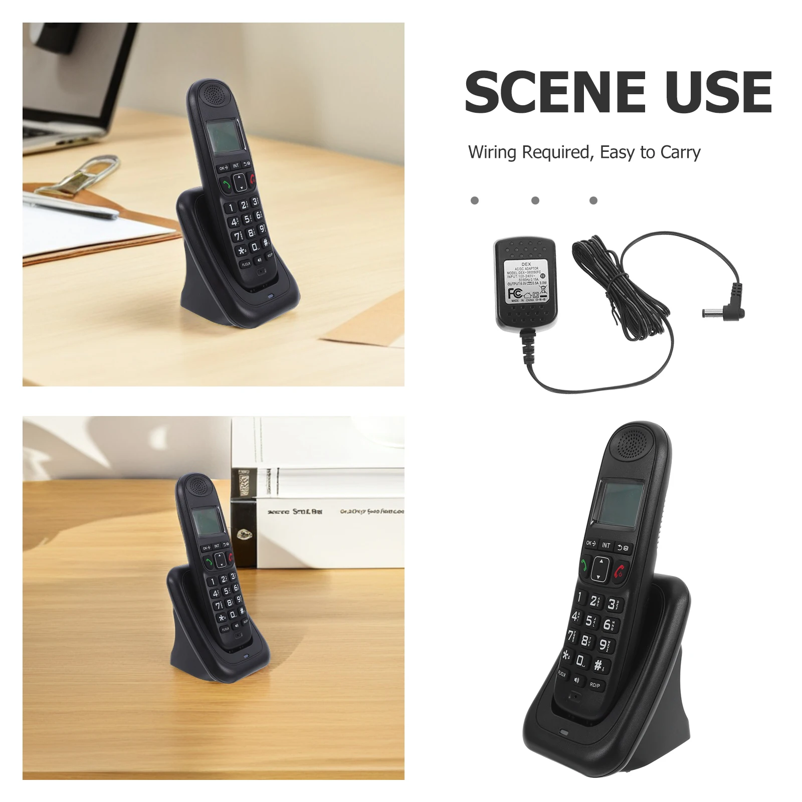 1 Set Cordless Phone For Office Home Use Wireless Handheld Telephone Big Lcd Display Clear Sound Digital Speakerphone Business