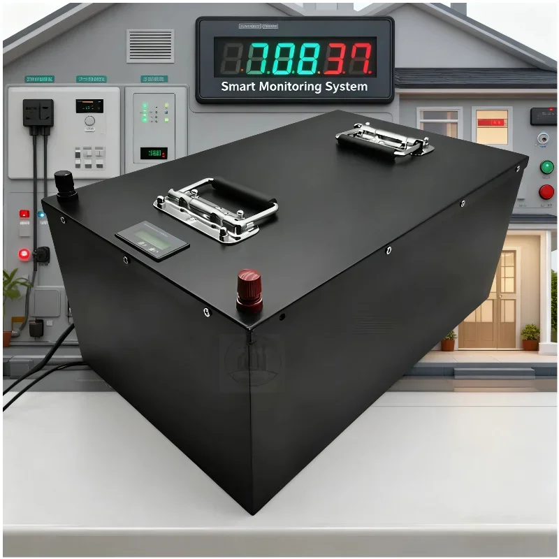 Batteria 48V LiFePO4 100Ah-200Ah con BMS e caricabatterie per sistema solare Camper RV Barca Alimentazione di resistenza fuori rete