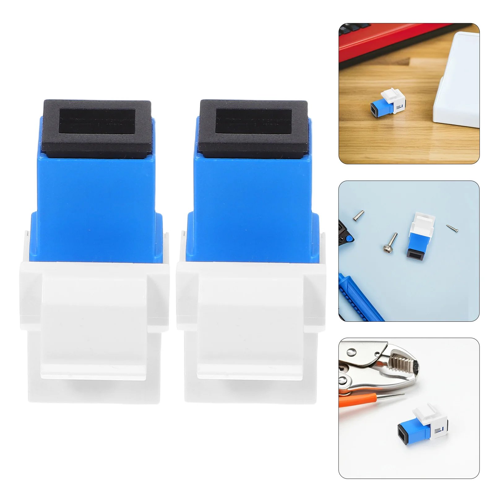 

2pcs Fiber Optic Module Adapter Connector High Speed Durable Flame Retardant Compatible for Data Centers Server Audio Video