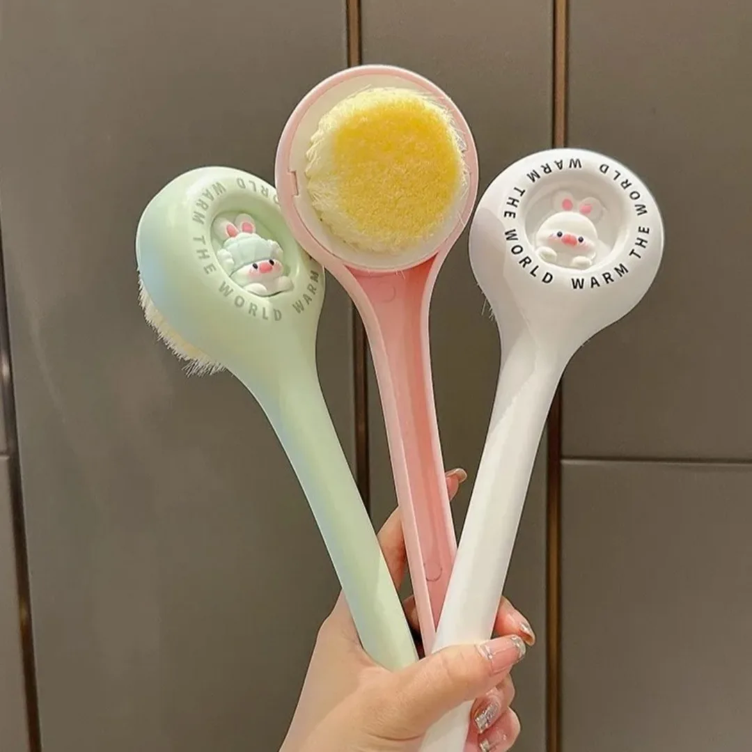 

Bath Soft Back Scrubber Brush Bath Shower Sponge Scrubbing Brush with Handle Exfoliating Scrub Skin Massager Bathing Accessories