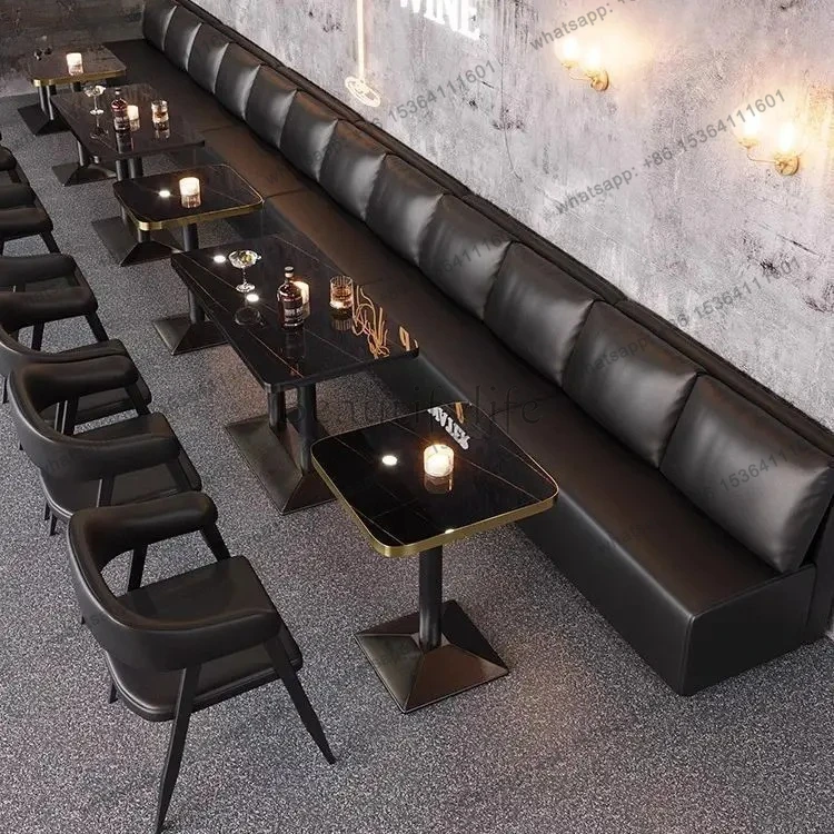 Clear Bar Seat Sofa Restaurant Dessert Milk Tea Shop Table and Chair Set