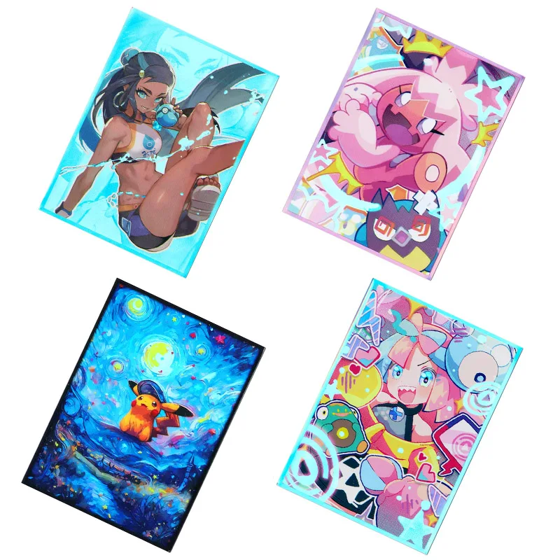 

60Pcs/Set 66*91mm Anime Pokemon Game PTCG Kawaii Flash Card Sleeve Tinkaton Nessa Pikachu Lono Hobbies Collectibles Gift Toys