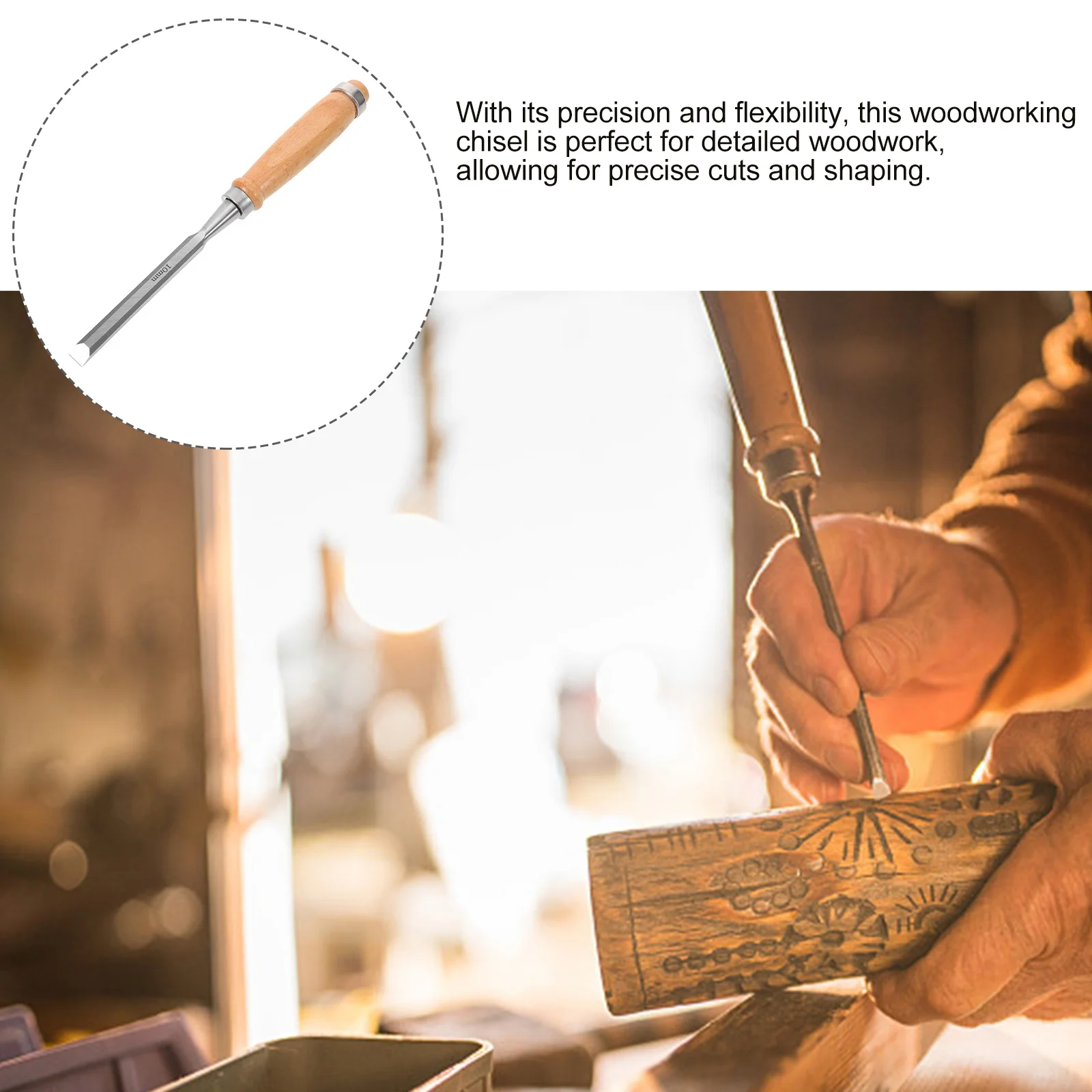 

Manual Woodworking Chisel Carving Tool Flat Tip Carpenter Chisel Multifunction Precise Cuts Durable Lightweight Portable Ideal