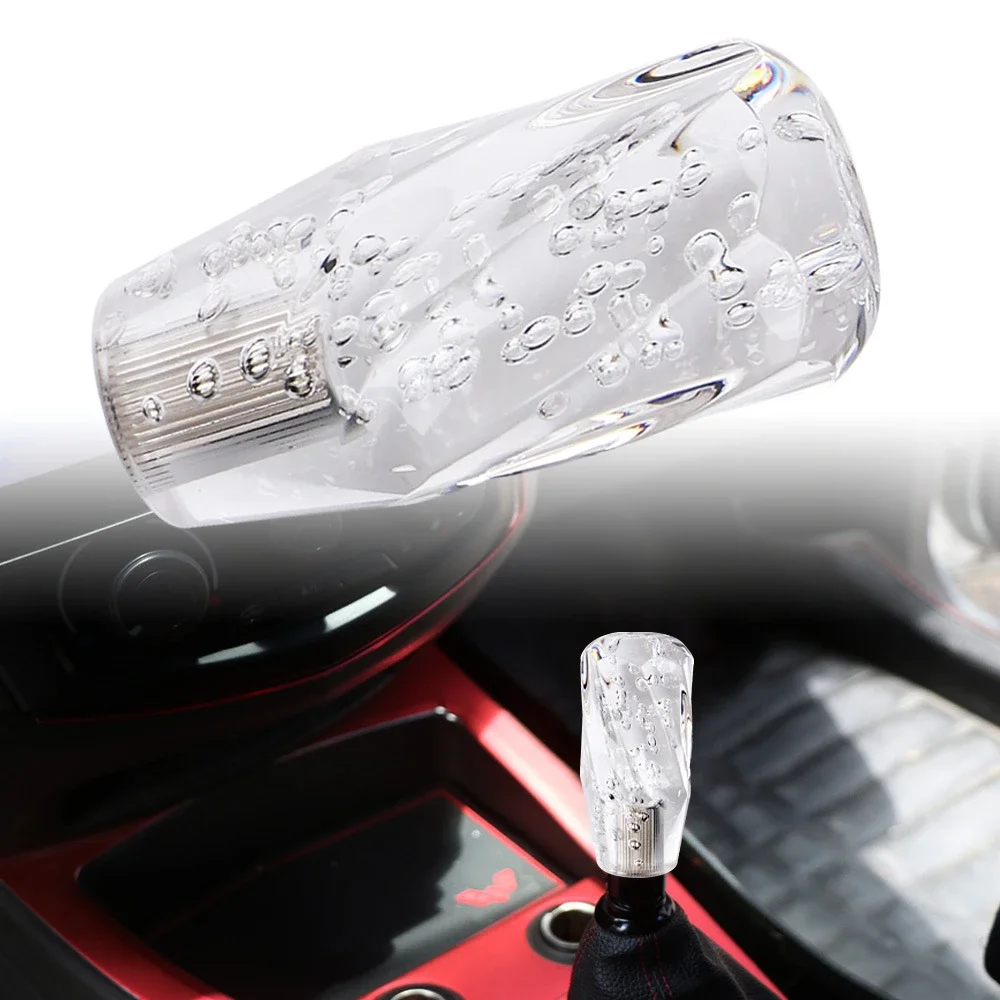 10cm Car Transparent Stitching Multicolor Crystal Bubble Gear Shift Knob White Color Shifter Lever MT MT Black
