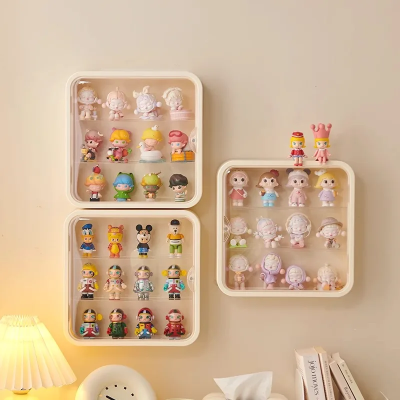 Blind Box Storage Rack for Bubble Mart Dimoo Dust-proof Transparent Cabinet Landscaping Box Action Figures Hanged Display Case