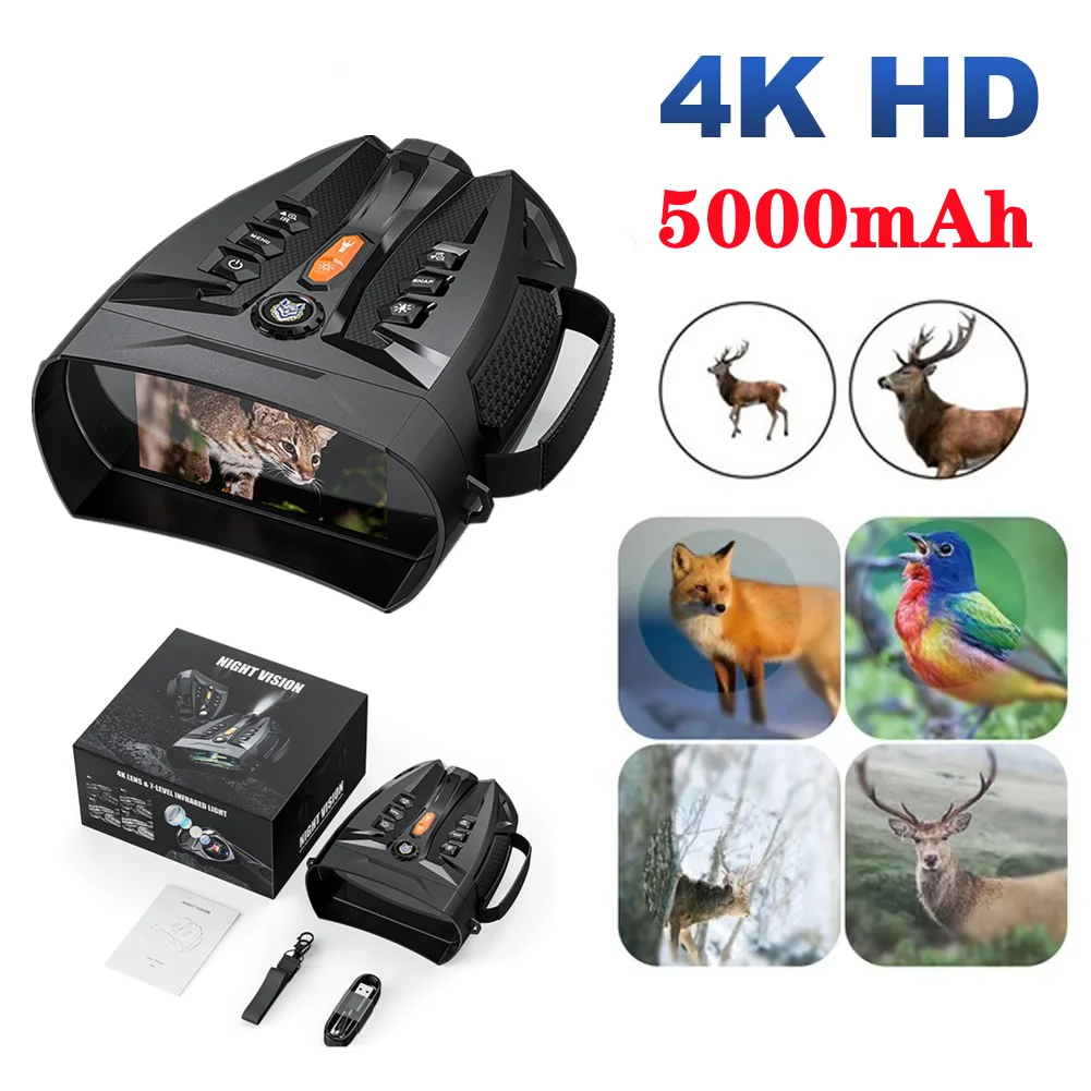 

10-кратный цифровой зум 4K инфракрасные цифровые очки ночного видения высокой четкости IPS большой экран бинокуляр высокой четкости для кемпинга