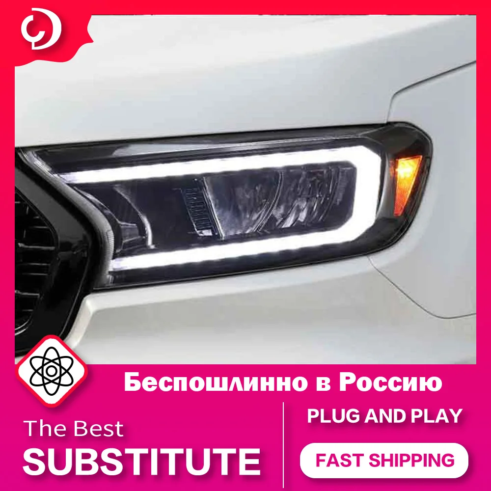 AKD Car Styling Headlights for Ranger Everest 2015-2021 T6 FL T7 T8 Raptor Endeavour LED Headlight DRL Head Lamp Led Projector