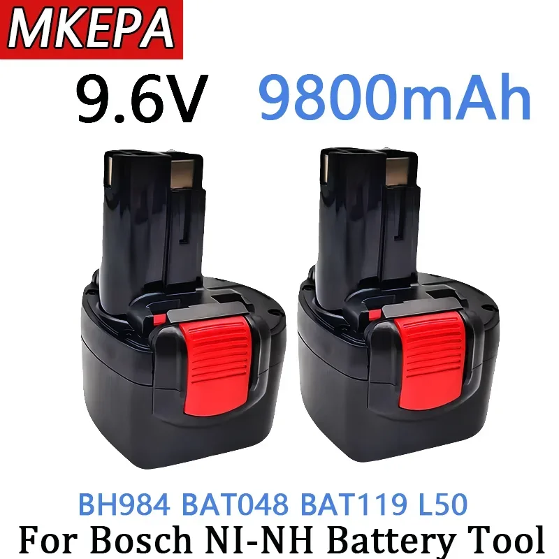 9.6V 4800/6800/9800mAh For Bosch Ni-MH Rechargeable Battery Power Tools PSR 960 BH984 BAT048 BAT119 Replacement battery