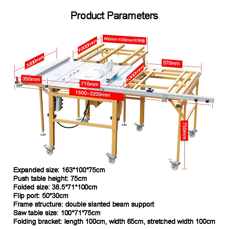 New Woodworking Set Dust-free Cutting Saw Woodworking Workbench Precision Sliding Table Saw Home Decoration Cutting Saw