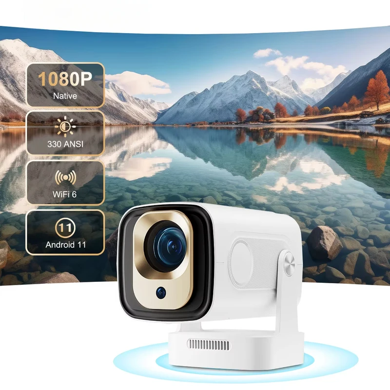 

Проектор HY260 с автофокусом, 1080P, поддержка 4K, 330 ANSI, Android 11, WiFi6, BT5.4, мини-проектор для улицы с Air Mouse, новинка 2026 года
