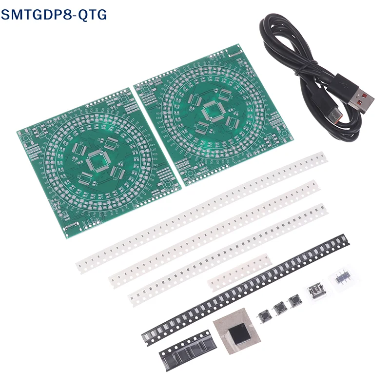 Hot! LQFP64 Soldering DIY Kit 5V Running Light SMD Soldering Practice Board Kit Type-C Interface For Soldering Instruction