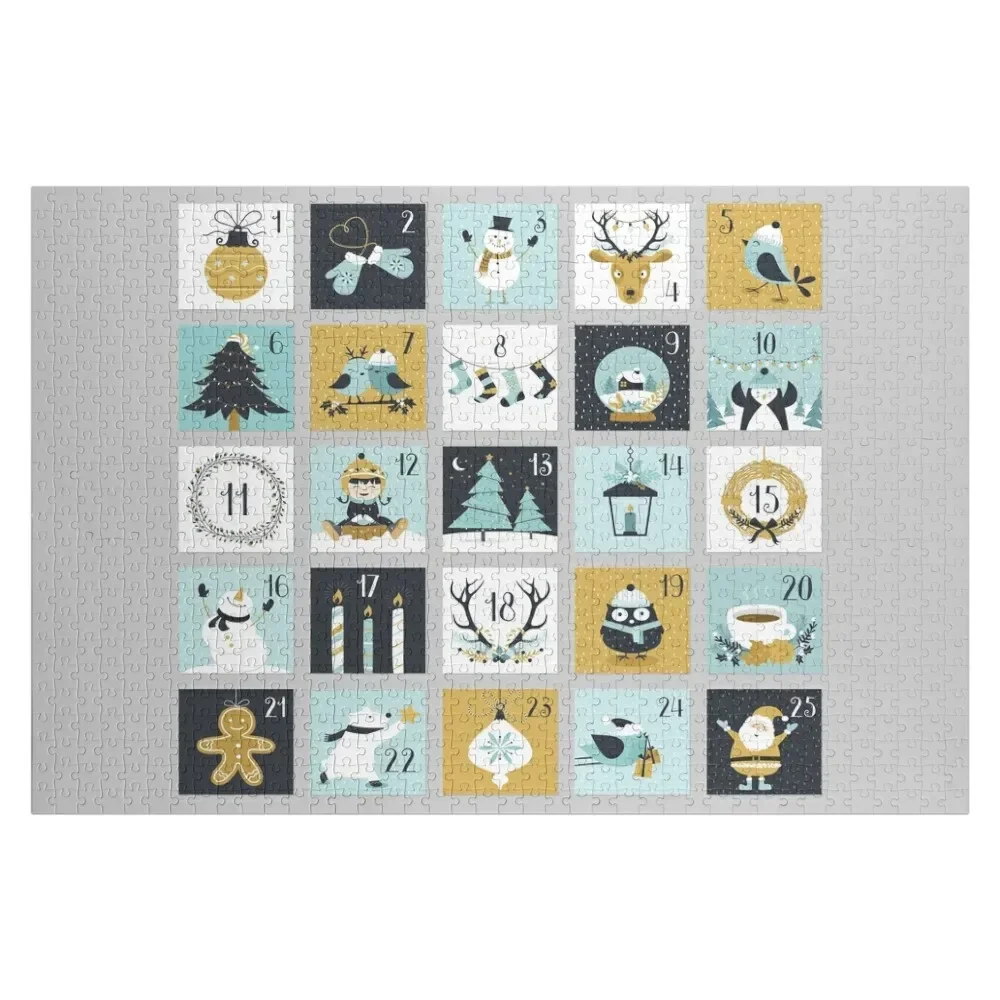 

Cute Christmas Advent Calendar Jigsaw Puzzle Personalized Wooden Name Personalized Baby Object Photo Personalized Gifts Puzzle