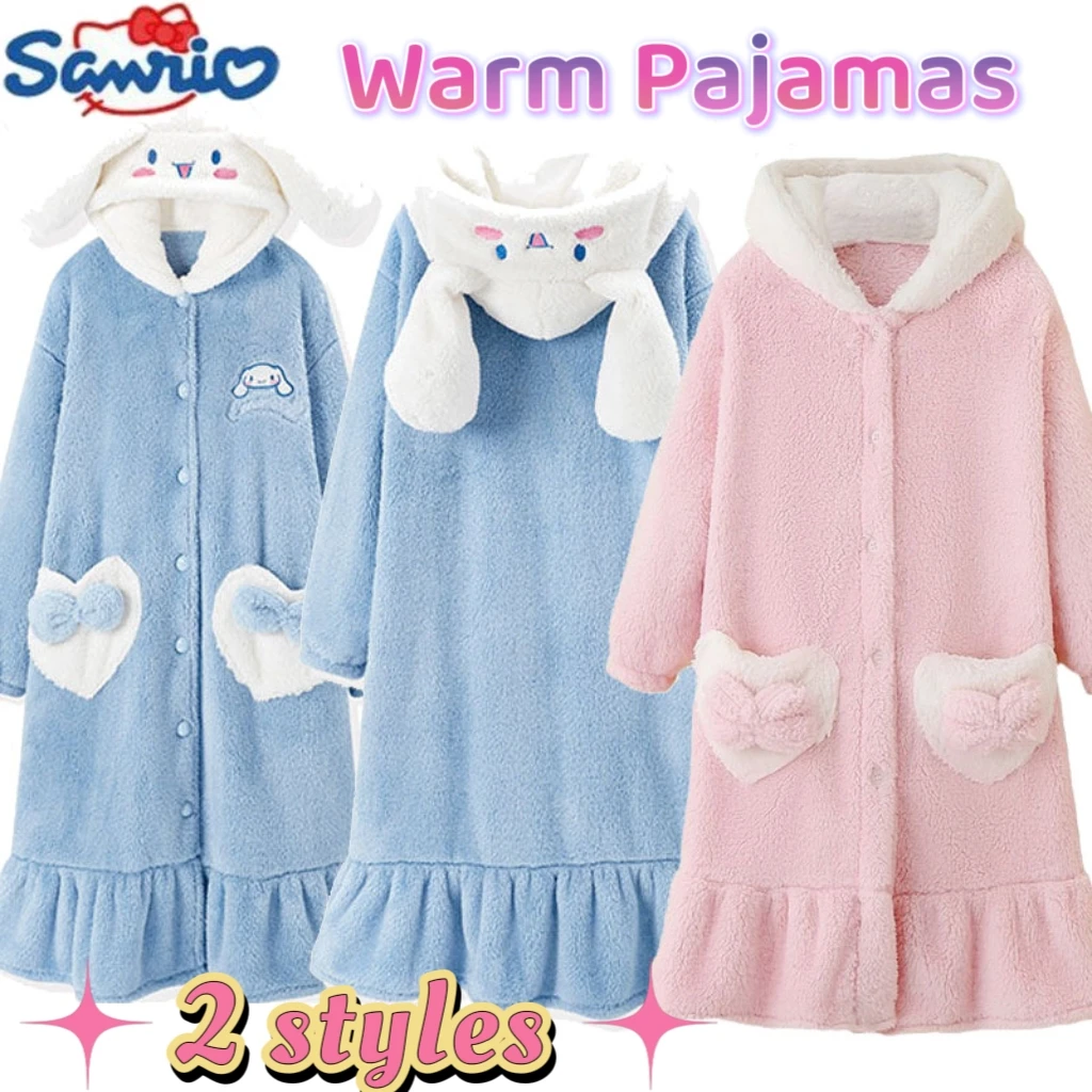 Sanrio Children'S Pajamas, Cinnamon Dog Pajamas, Spring Girls' Coral Velvet Nightgown Plus Baby Home Clothes Velvet Thickened Su