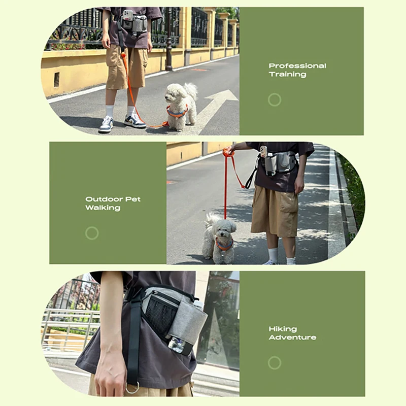 Multi-Functional Waist Pack Outdoor Running Chest Bag Dogs Training Feeding Pack Pet Trainer Reward Fanny Pack Water Cup Daypack