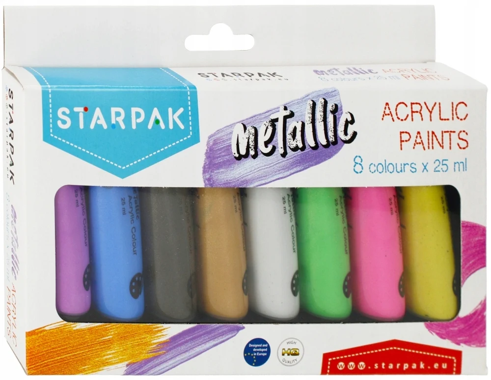 School Metallic Acrylverf 8x25 ml
