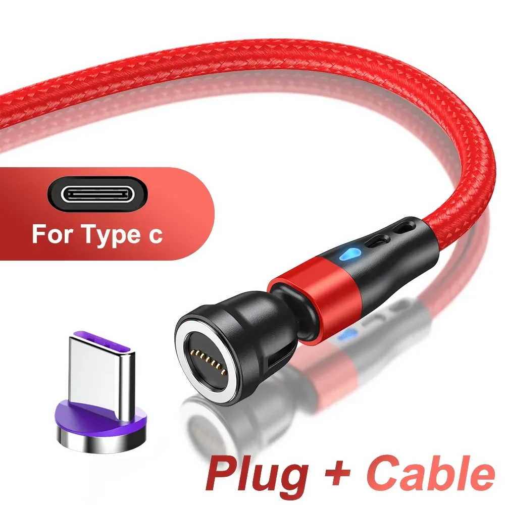 NNBILI 5A Magnetkabel 540° drehbar, schnelles Laden, magnetisches USB-Typ-C-Kabel für Samsung, Xiaomi, Realme, Huawei, Handykabel