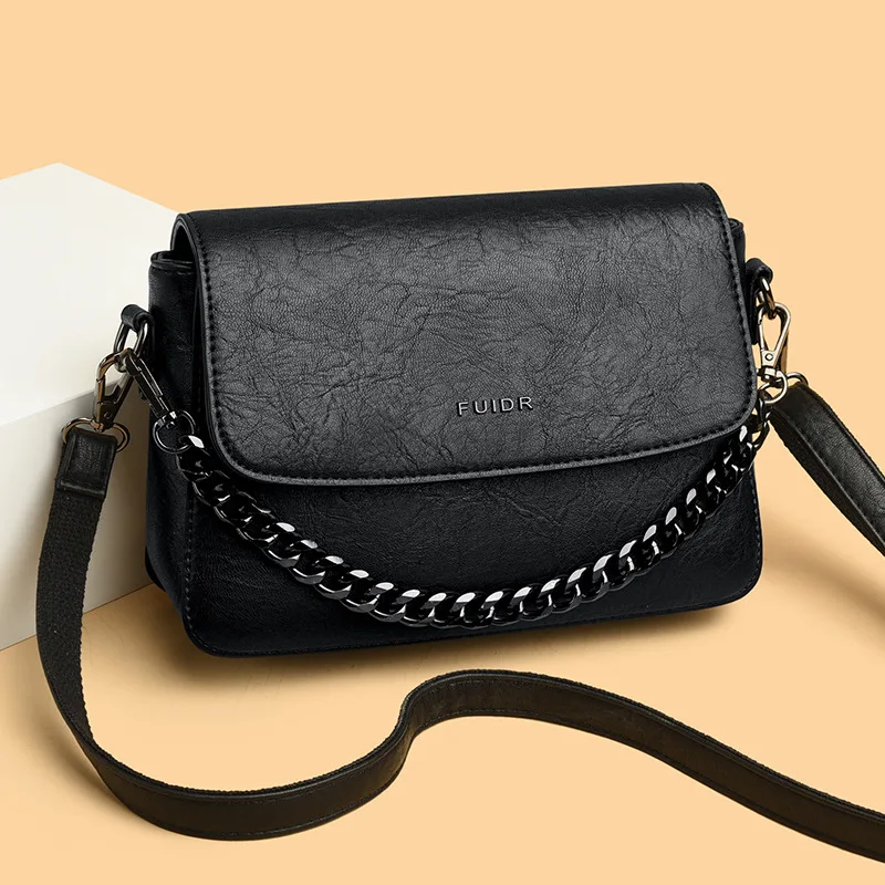

New Women's Casual Shoulder Messenger Bag Chain Retro Small Square Bag Trend 2025 Mailman Backpack Street Satchel
