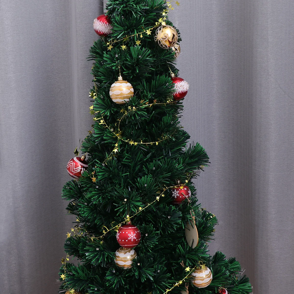 

5Pcs Golden Christmas Star Garland Xmas Tree Pendant Home Office Cafe Decoration Exquisite Craft Vibrant Festive Look