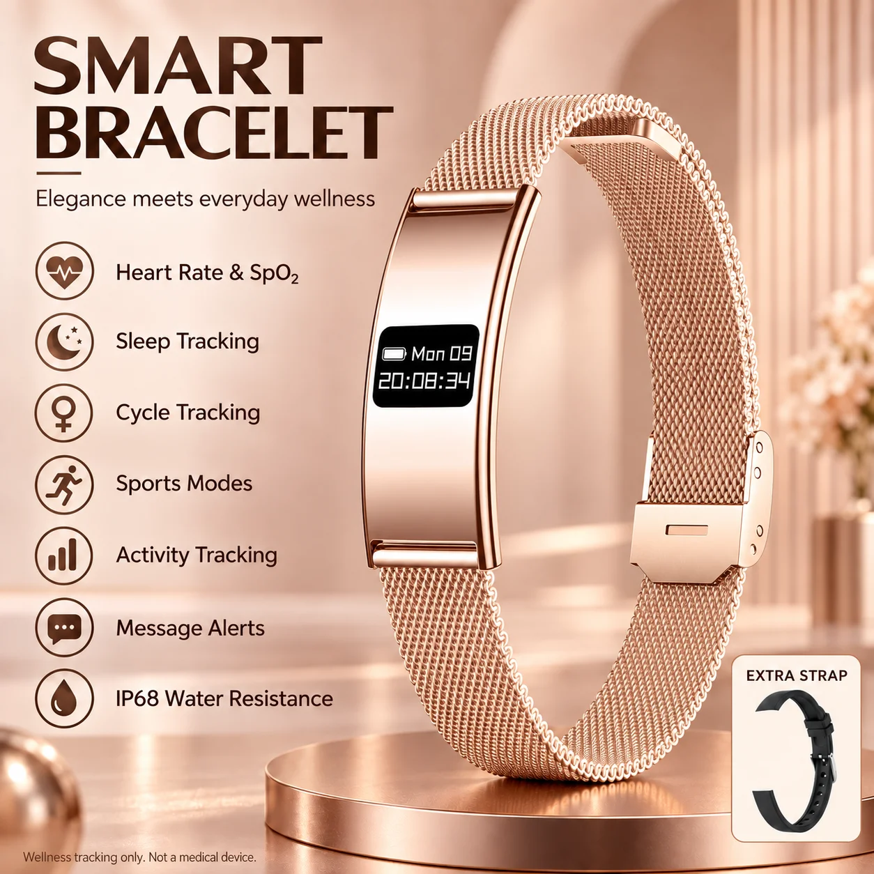 New Ultra-thin Sports Step Count Smart Bracelet Men Health Monitoring Fitness Smart Watch Heart Rate Sleep Monitoring Smart Band