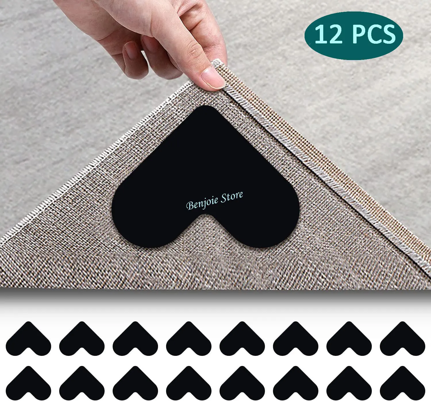 

Non-Slip Rug Gripper Pad Reusable Heart Shape Rug Pads Rug Tape Stickers Washable Area Rug Pad Carpet Tape Corner Side Gripper