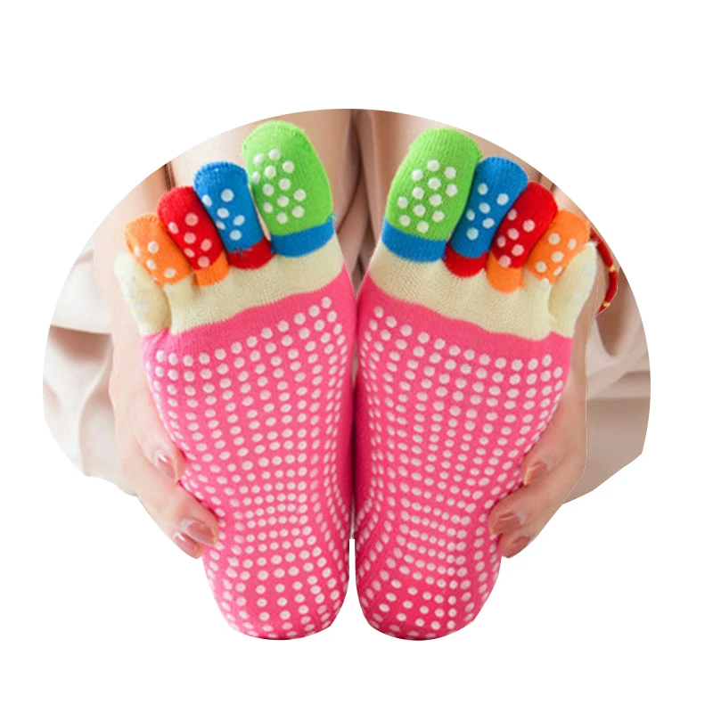 5 Finger Colorful Sports Silicone Fitness Yoga Socks Non-Slip Girl Elastic Stockings Pilates Ballet Dance Women's Shoes And Sock