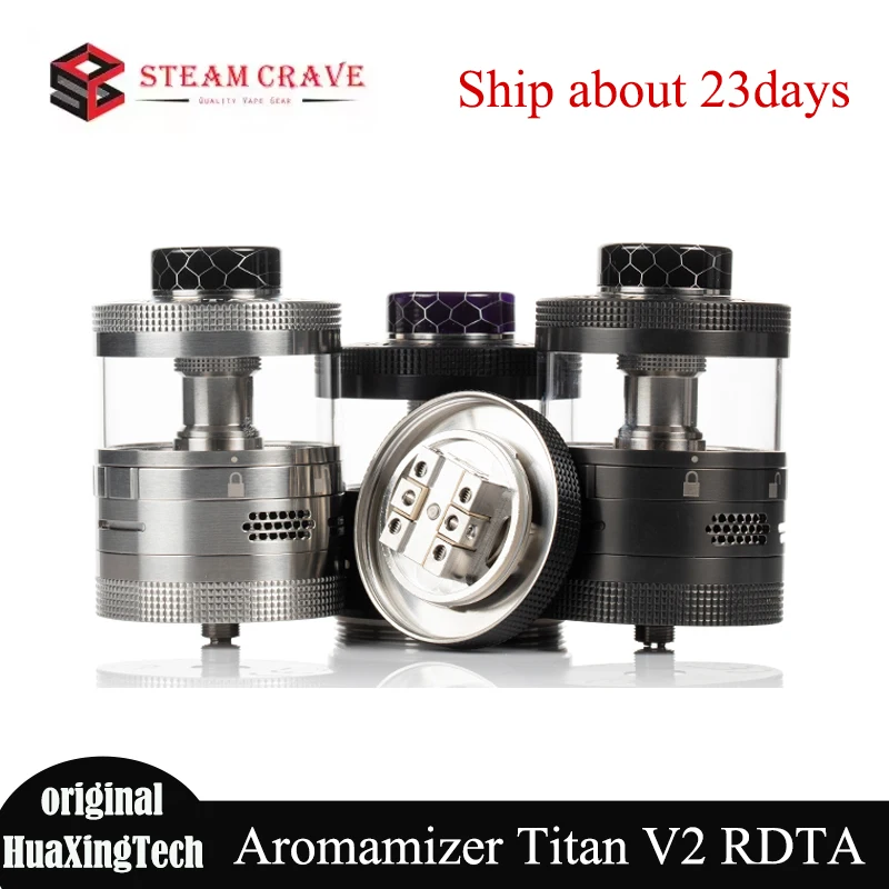 

Original Steam Crave Aromamizer Titan V2 RDTA Tank Vape 41mm Diameter 20ml/32ml Capacity 510 Thread Postless Deck E Cig Atomizer