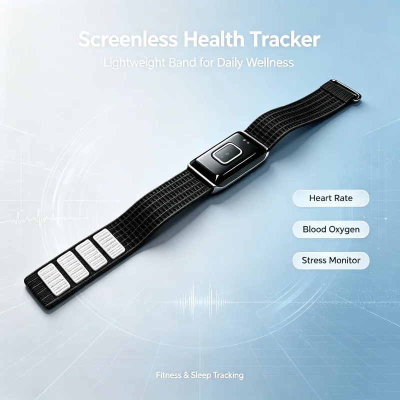 Smartwatch screenless bracelet optical heart rate; seamless wearing; monitor heart rate, blood oxygen levels, blood pressure, st