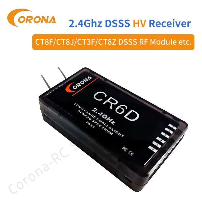 CR6D 2.4Ghz 6CH Receiver (V2 DSSS) Compatible with CT8Z/CT8J/CT8F for RC Air Plane  Helicopters CarFix Wing Drones