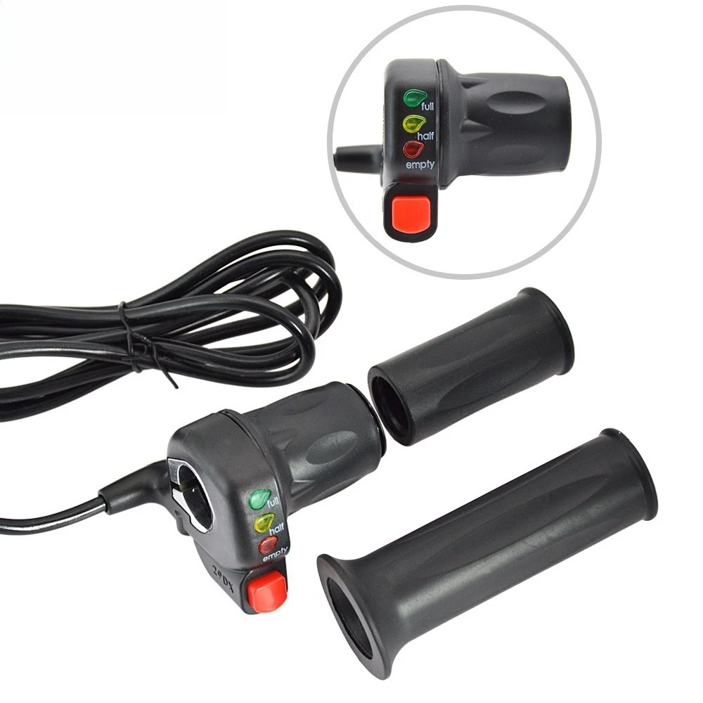 Split Throttle Grip for E-Bike with Power Display Switch Mountain Bike Speed Control Handlebar Accessory for Lithium-ion Bicycle