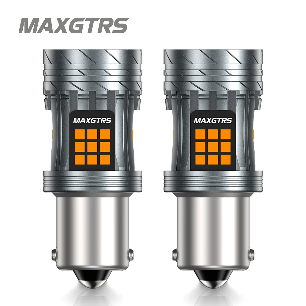 2x 1156 BA15S P21W Bau15s PY21W LED Canbus No Error/Hyper Flash T20 7440 W21W LED Indicator Bulb Car Turn Signal Light Amber