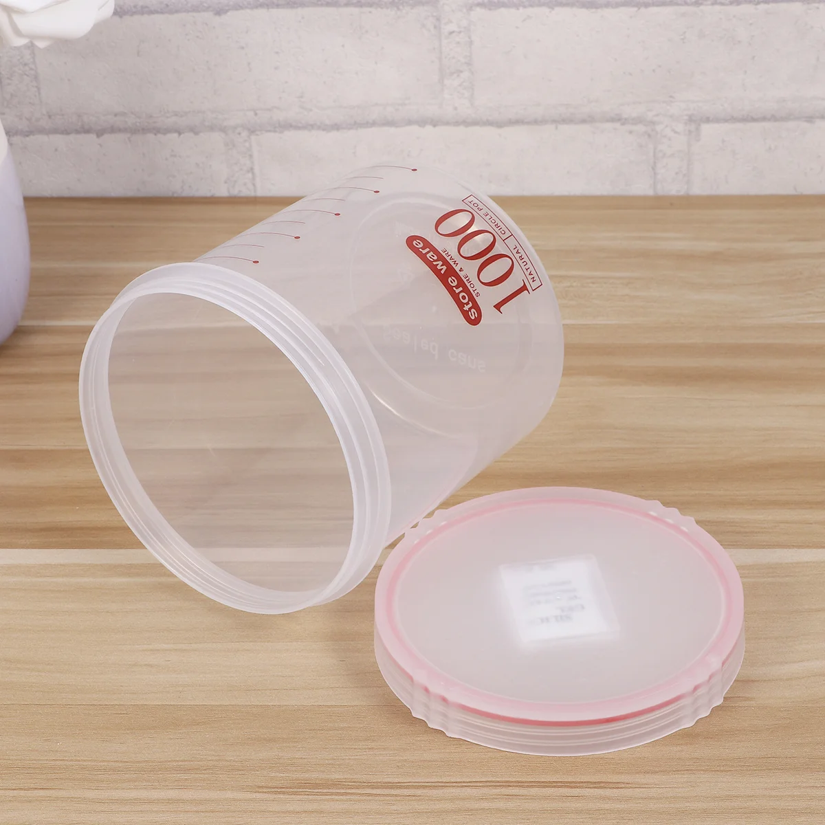 1000 مللي علبة بلاستيكية واضحة حاويات تخزين المواد الغذائية محكم للوجبات الخفيفة التوابل الحبوب الحبوب السلع الجافة المطبخ جرة المنظم