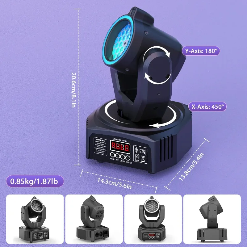 مصغرة 30 واط شعاع نمط Por تتحرك رئيس ضوء RGB DMX الصوت المنشط ستروب تأثير ضوء المرحلة ل DJ ديسكو حفل زفاف