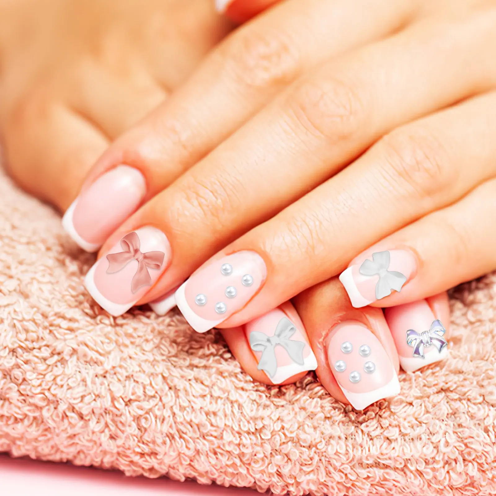 

1 коробка декоративных элементов для ногтей в виде бантиков, из смолы, легкие миниатюрные украшения для маникюра, для накладных ногтей, чехлов для телефонов, украшений, DIY