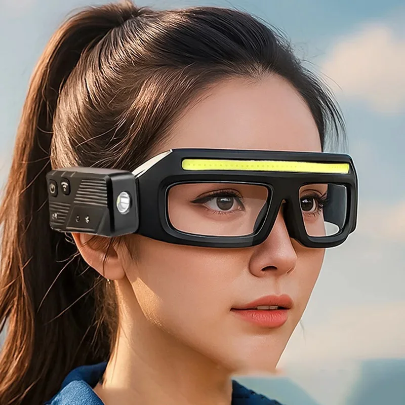 USB-C Rechargeable Hands-Free Headlamp with Wave Sensor Control 90° Rotatable Multi-Mode Light for Cycling Fishing Repair Strobe
