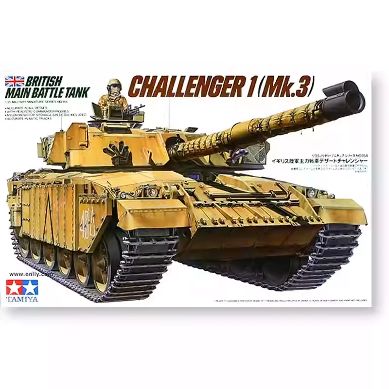 

TAMIYA Modern British Challenger I Main Battle Tank 35154 1/35 Military Assembled Scale Model Kit DIY Toy, Collection Gift