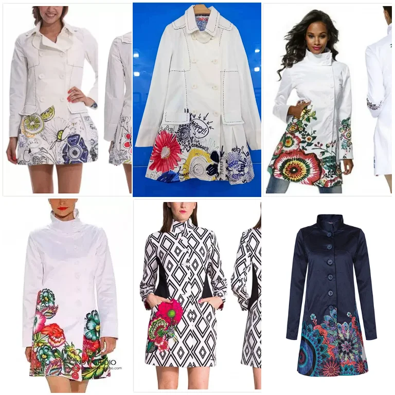 2025 Spain Original Hot Selling Embroidered Printed Women's Windbreaker Jacket Slim Fit Spring and Autumn Bohemian Style