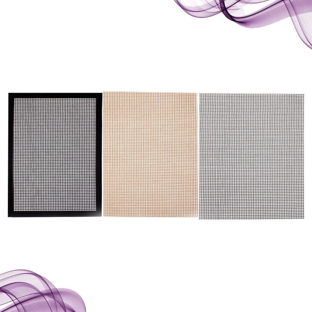 

3 Pcs BBQ Grill Mesh Mat Non stick Baking Tool Reusable Picnic Barbecue Solid Griddle Screens Easy Clean Grilling Accessories