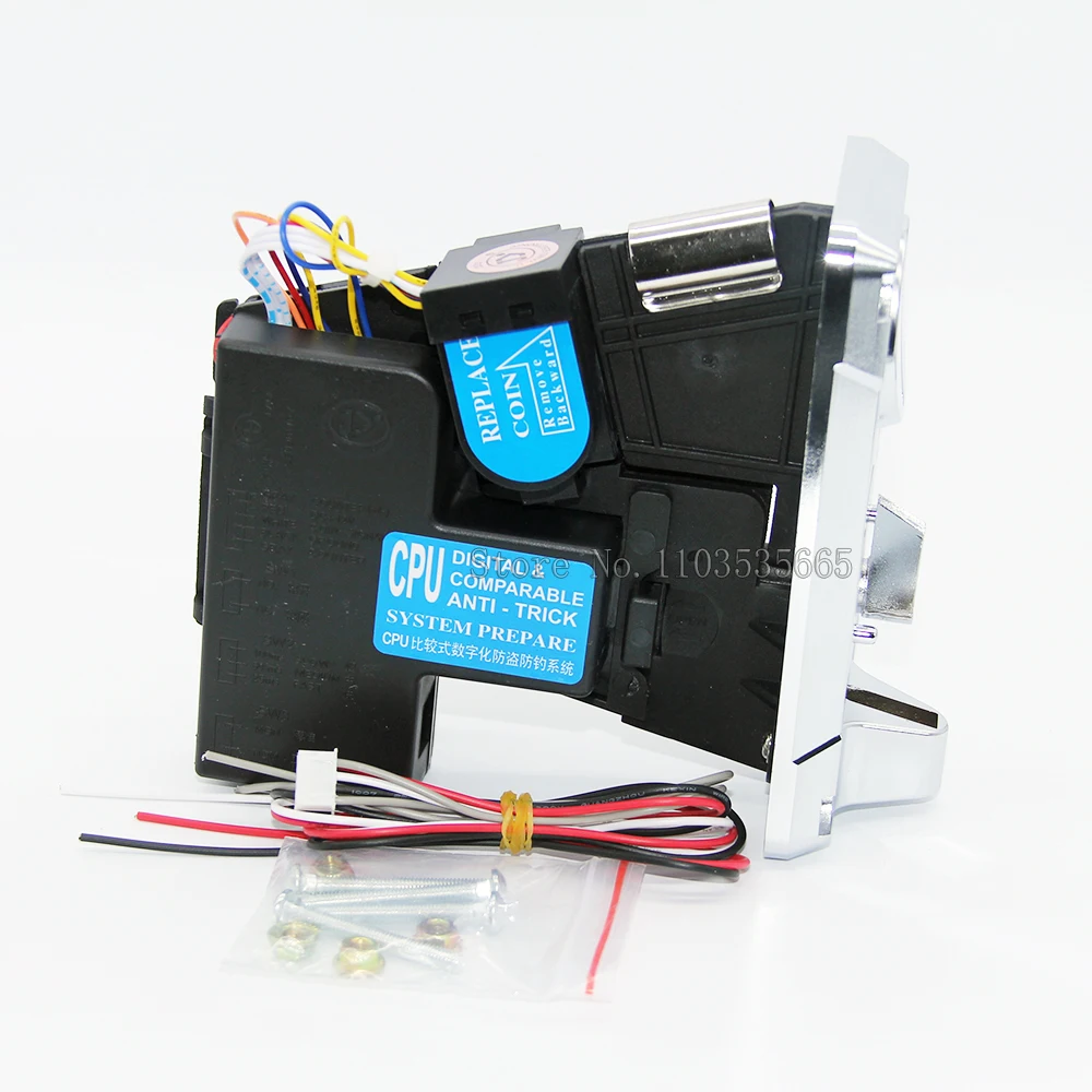 JY133A CPU Comparable Coin Acceptor Selector Tokens Collector Mechanism With Cable For DIY Arcade Game Machine Parts