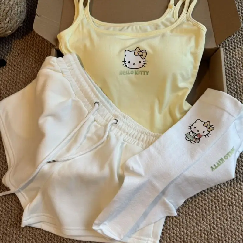 

Sanrio's пижамы Hello Kitty, новая милая одежда для отдыха, модный хит продаж, костюм, свободный, удобный, универсальный, Kawaii, праздничные подарки