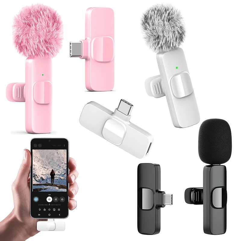 Kabelloses Lavaliermikrofon Mini USB-C Mikrofon für iPhone 15/16/17 Android Live-Streaming Interviews Weihnachtsgeschenke – Detail 1
