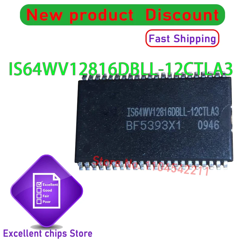 

(5-10piece) 100% New IS64WV12816DBLL-12CTLA3 IS64WV12816DBLL 12CTLA3 TSOP44 Chipset