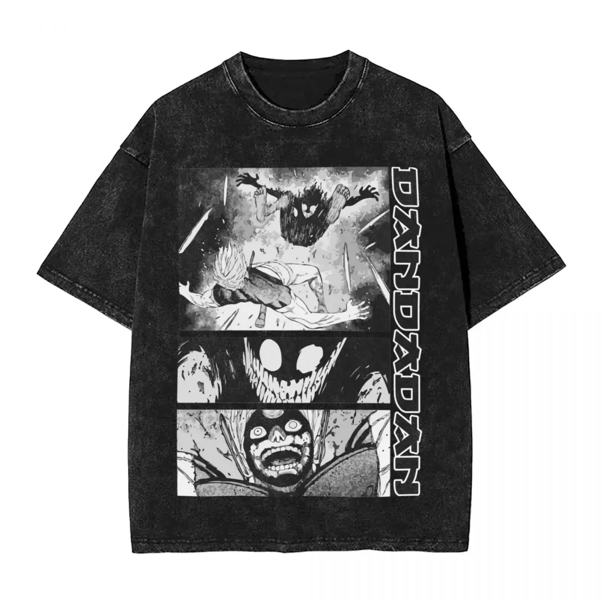 Men's T-Shirt Dandadan Washed T-Shirts Leisure Japanese Manga Summer Tee Shirt Vintage Printed Cotton Clothes Dropshipping