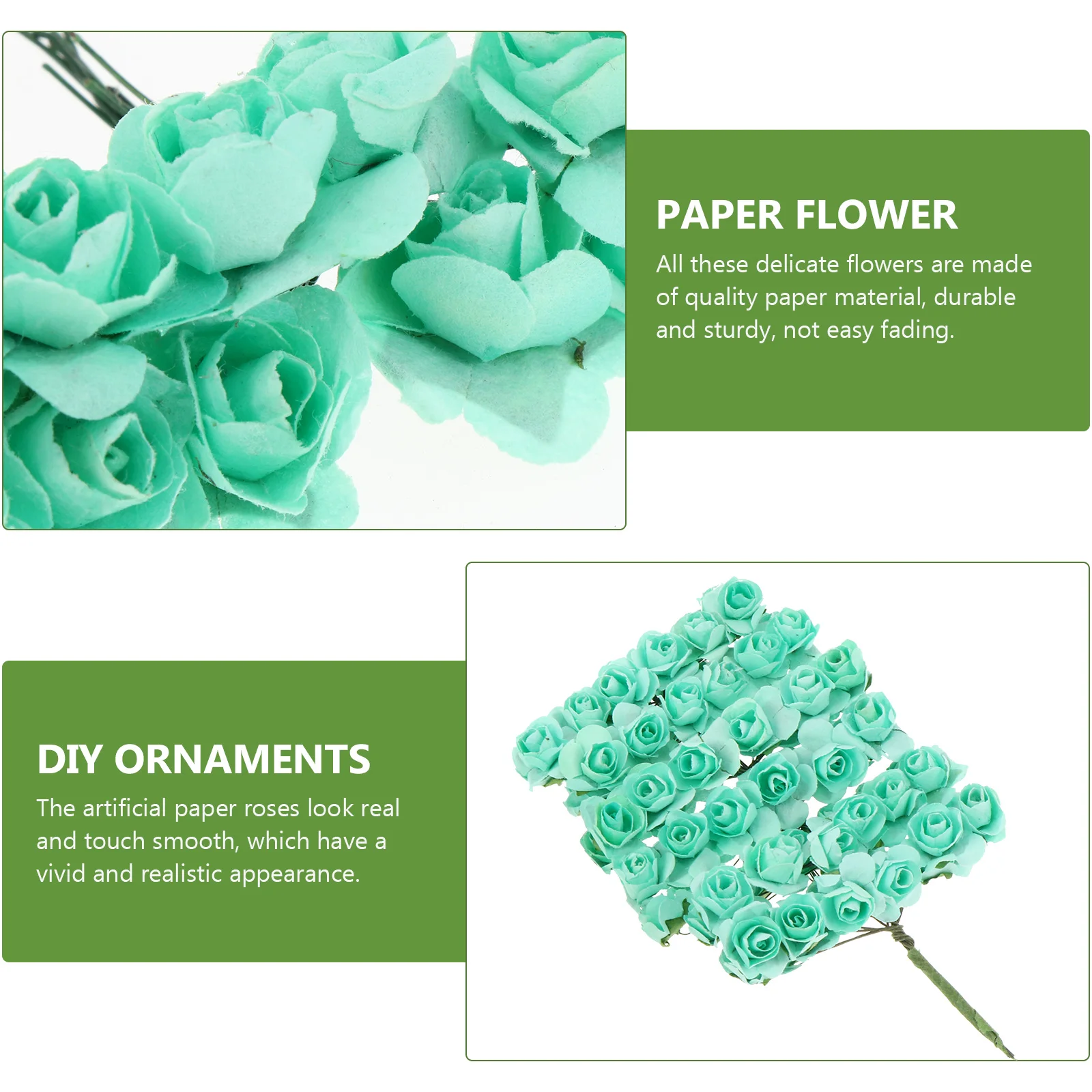 

144 pcs Paper Rose Flowers Artificial Simulation Flowers Bouquet Decoration Flower Adornments Realistic Smooth Touch