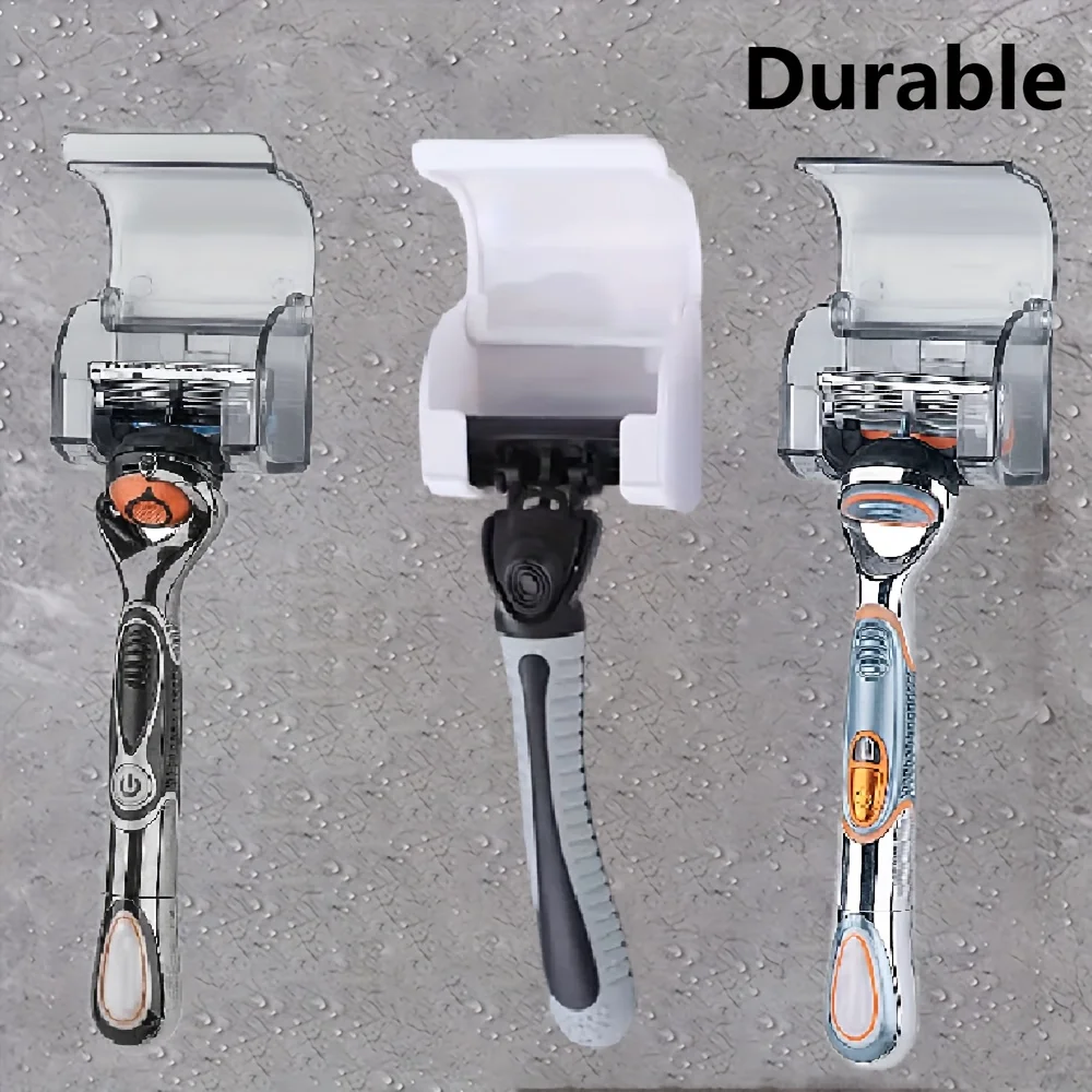 حامل ماكينة حلاقة الدش على الحائط، خطاف مقاوم للماء ذاتي اللصق، يناسب ماكينة الحلاقة واللوف والمنشفة، منظم الحمام للمنزل والسفر