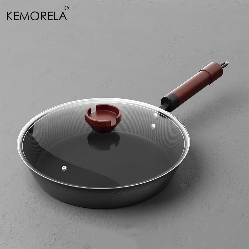 

26cm Japanese Style Non-Coated Cast Iron Frying Pan Non-Stick Rust-Proof for Cooking Steak Fried Eggs Stir-Fry