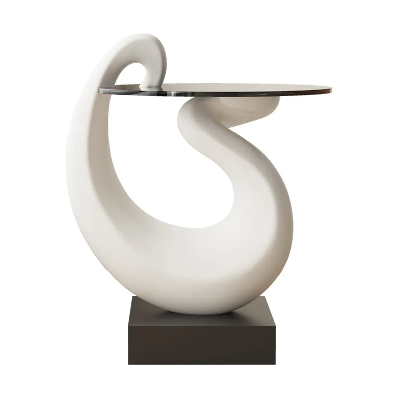 

Art White Swan Edge Geometric Creative Light Luxury Premium Cream Sofa Corner French Floor