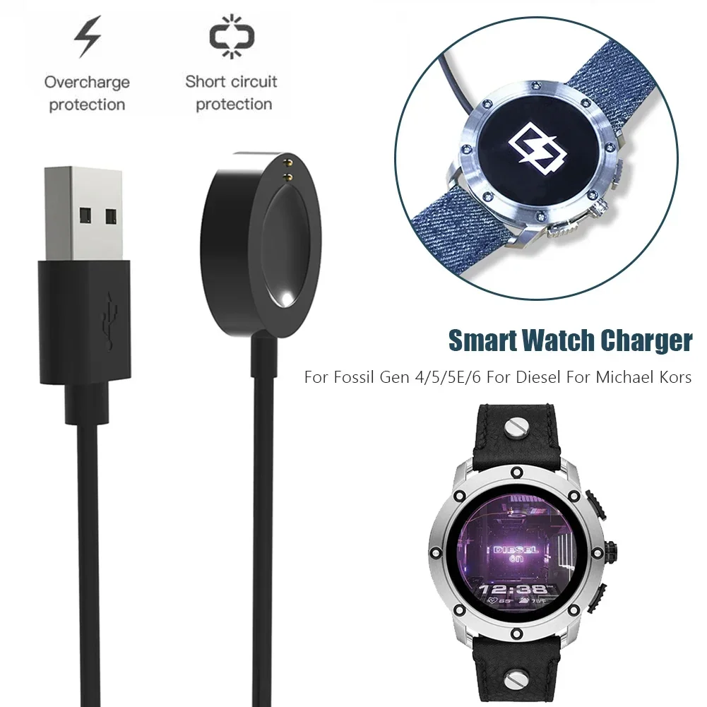 

USB Magnetic Fast Charge Charger Dock For Fossil Gen6/Gen5/Gen4/Venture/Explorer/Diesel Smart Watch Accessories Charging Cable