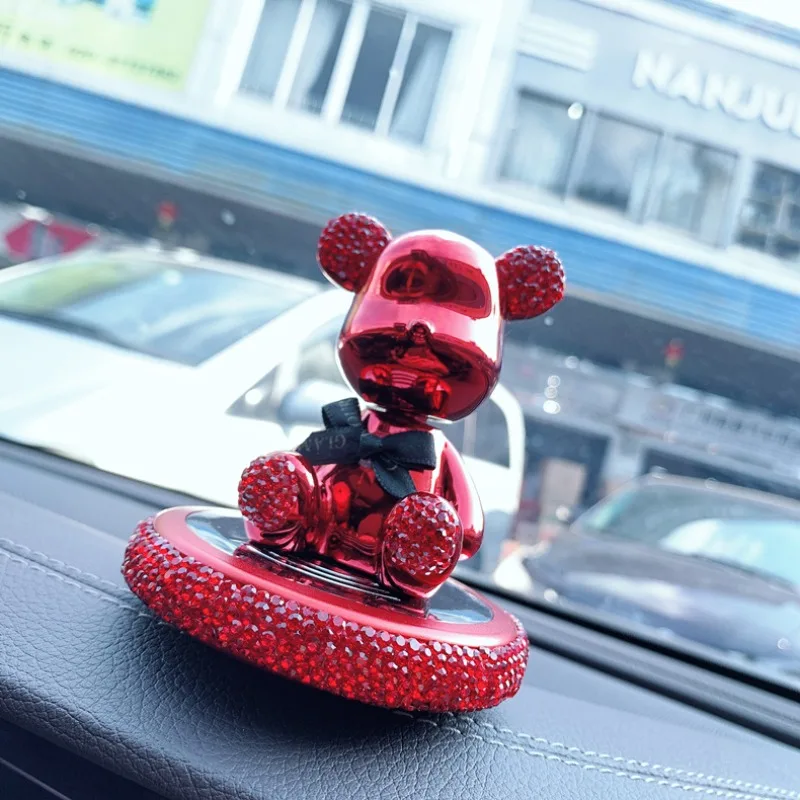 Cartoon Diamond-encrusted Aggressive Bear Figures Decoration Creative Center Console Model Miniature Ornament Accessories Toys
