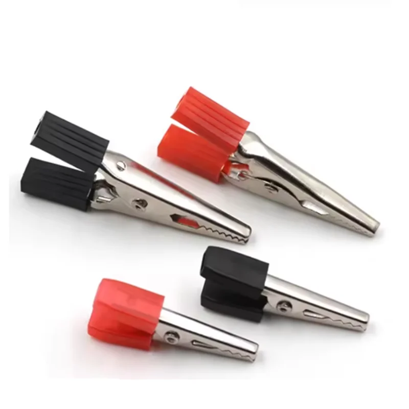 2pcs35/50MM Small and Large Crocodile Clip Sheath Clip Experimental Clip Battery Charging Source Clip Test Clip Dual Handle Clip